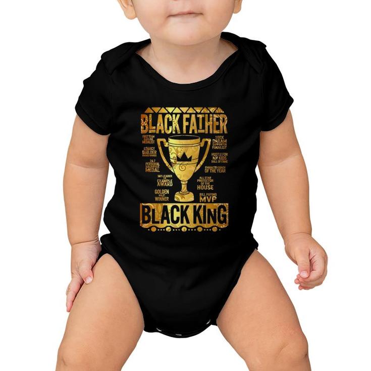 Black Father King Fathers Day Dad Matter Husband Dope Leader  Baby Onesie