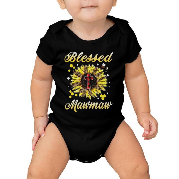 Blessed Mawmaw Cross Sunflower Mother Day Baby Onesie