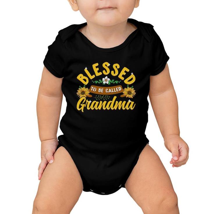 Blessed To Be Called Grandma Cute Sunflower Mother's Day Gift Baby Onesie
