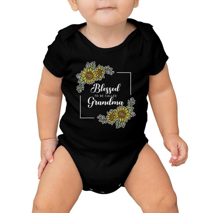 Blessed To Be Called Grandma Sunflower Mama Mom Mother's Day Baby Onesie