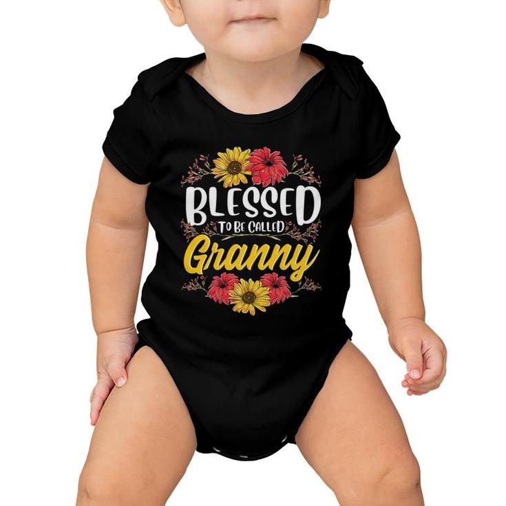 Blessed To Be Called Granny  Cute Floral Mother's Day Baby Onesie