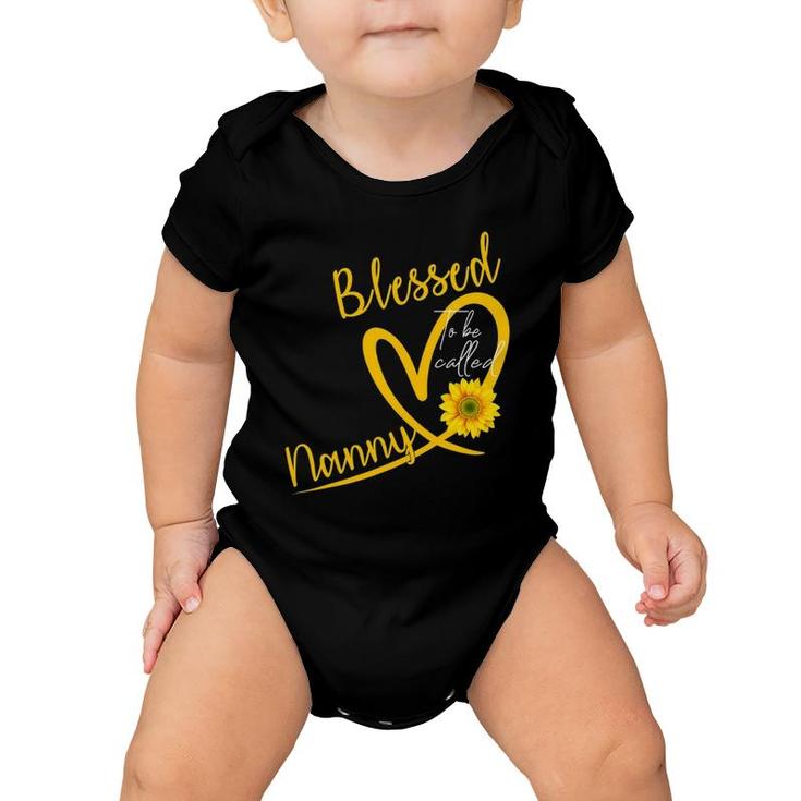 Blessed To Be Called Nanny Heart Sunflower Mother's Day Baby Onesie