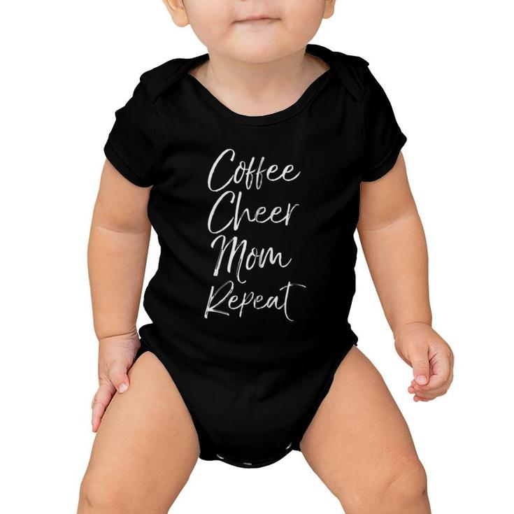 Cheerleader Mother Gift For Women Coffee Cheer Mom Repeat Zip Baby Onesie