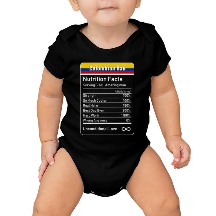 Colombian Dad Nutrition Facts Father's Baby Onesie