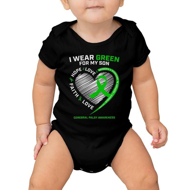 Cp Mom Dad Green Ribbon Gifts Son Cerebral Palsy Awareness Baby Onesie