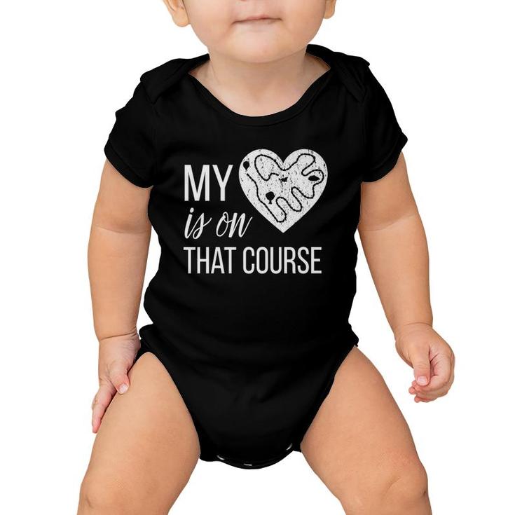 Cross Country Mom  My Heart Is On That Course Baby Onesie