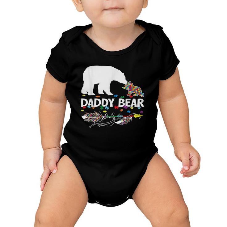 Cute Daddy Bear Autism Awareness  Autistic Family Baby Onesie