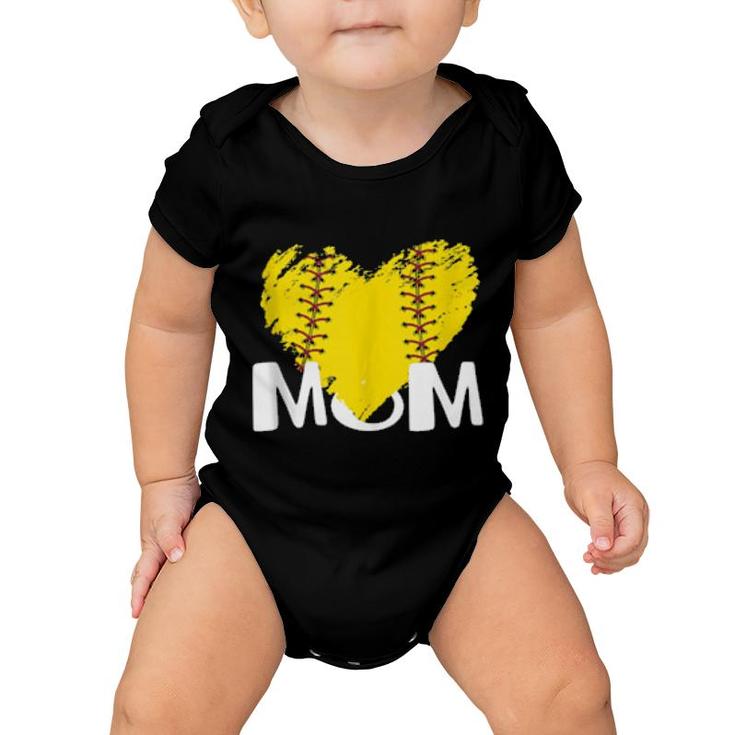 Cute Mom Softball For Proud Pitchers Mama Aunt  Baby Onesie