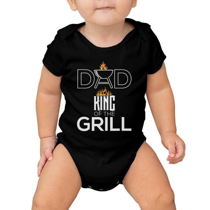Dad King Of The Grill Funny Bbq Father's Day Barbecue Baby Onesie