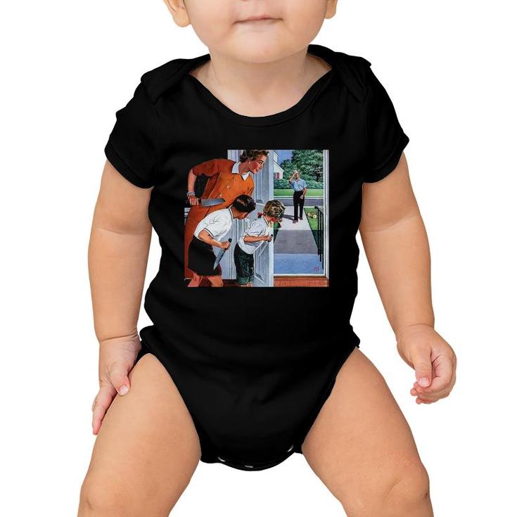 Dad Meme Tees Waiting For Dad To Come Home Meme Baby Onesie