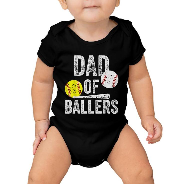 Dad Of Ballers Funny Baseball Baby Onesie