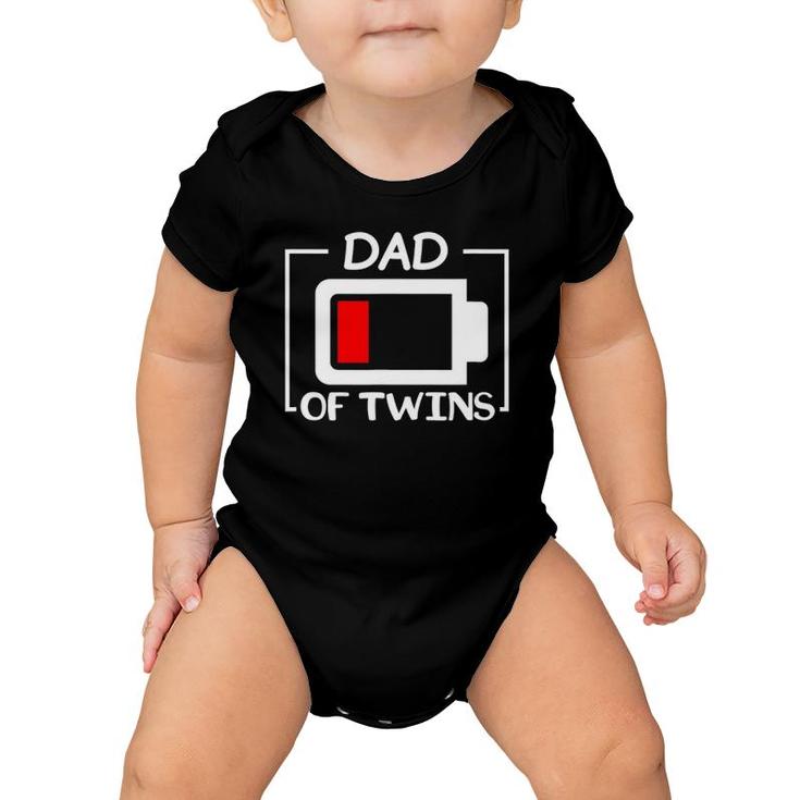 Dad Of Twins Low Battery Baby Onesie