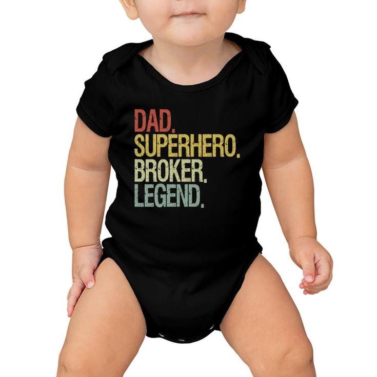 Dad Superhero Broker Legend Vintage Retro Baby Onesie