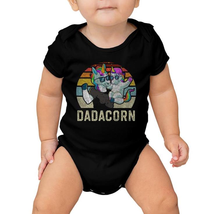 Dadacorn Unicorn Dad Papa Retro Vintage Father's Day Gift Baby Onesie