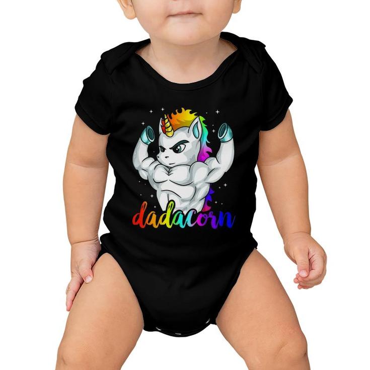 Dadacorn Unicorn Daddy Muscle Unique Family Gift Baby Onesie