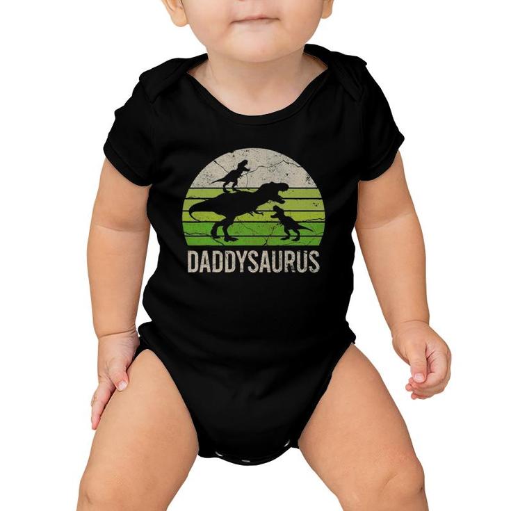 Daddy Dinosaur  Daddysaurus  2 Kid Father's Day Men Baby Onesie