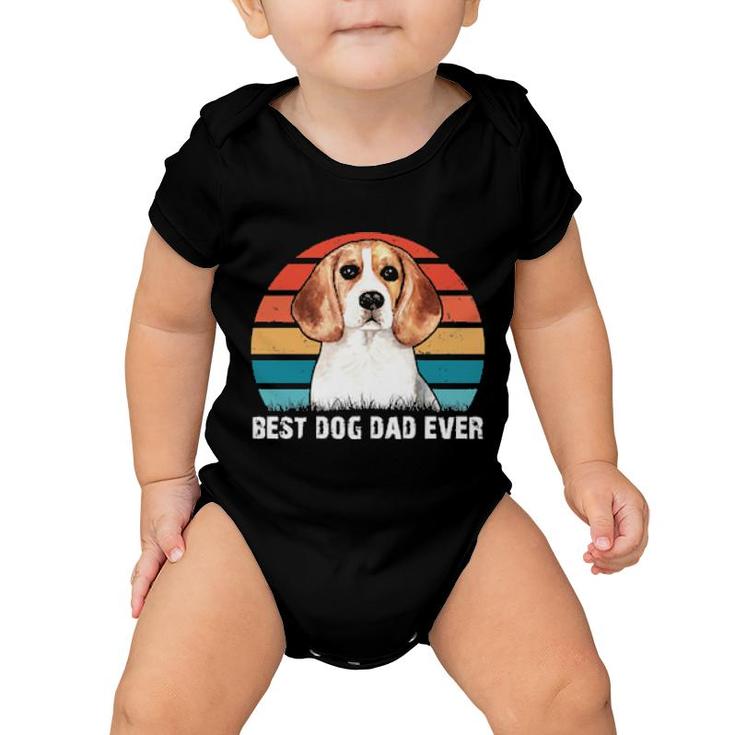 Dog Beagle Best Dog Dad Everfunny Fathers Day Retro Vintage S 64 Paws Baby Onesie