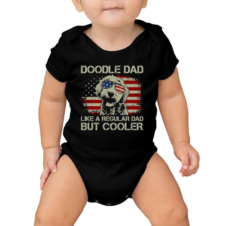 Doodle Dad Goldendoodle Regular Dad But Cooler American Flag Baby Onesie