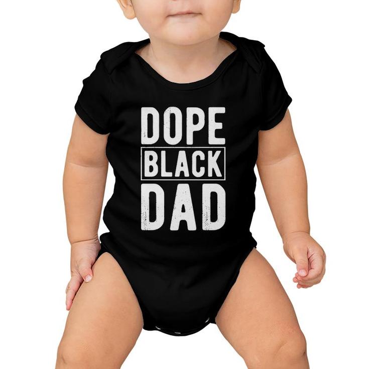 Dope Black Dad Distressed Fathers Day Gift African American  Baby Onesie