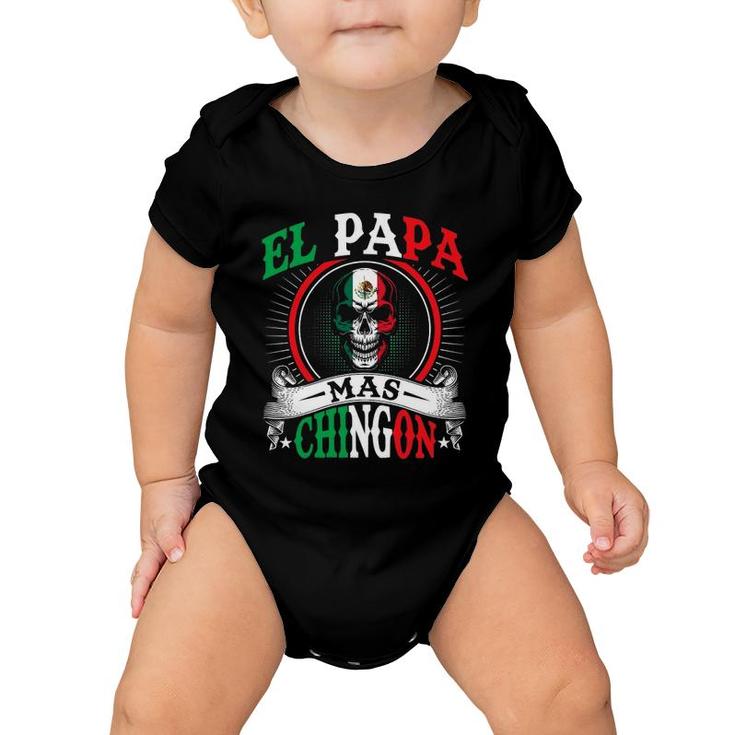 El Papa Mas Chingon Funny Mexican Dad Husband Regalo Flag Baby Onesie