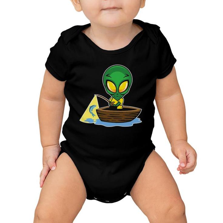 Exterrestrial Ufo Lake Fishermen Sail Fish Fishing Alien Dad Baby Onesie