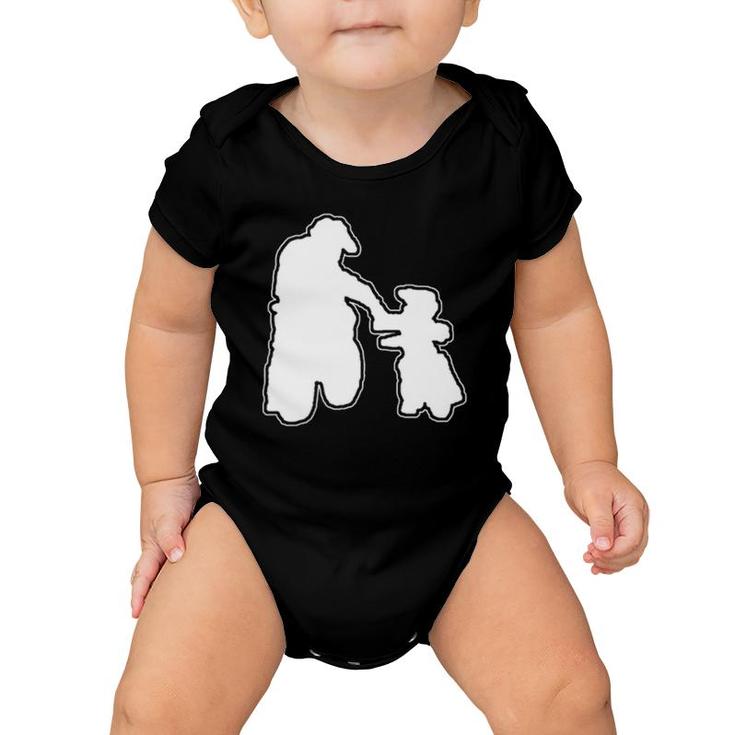 Father & Daughter Riding Partners Baby Onesie
