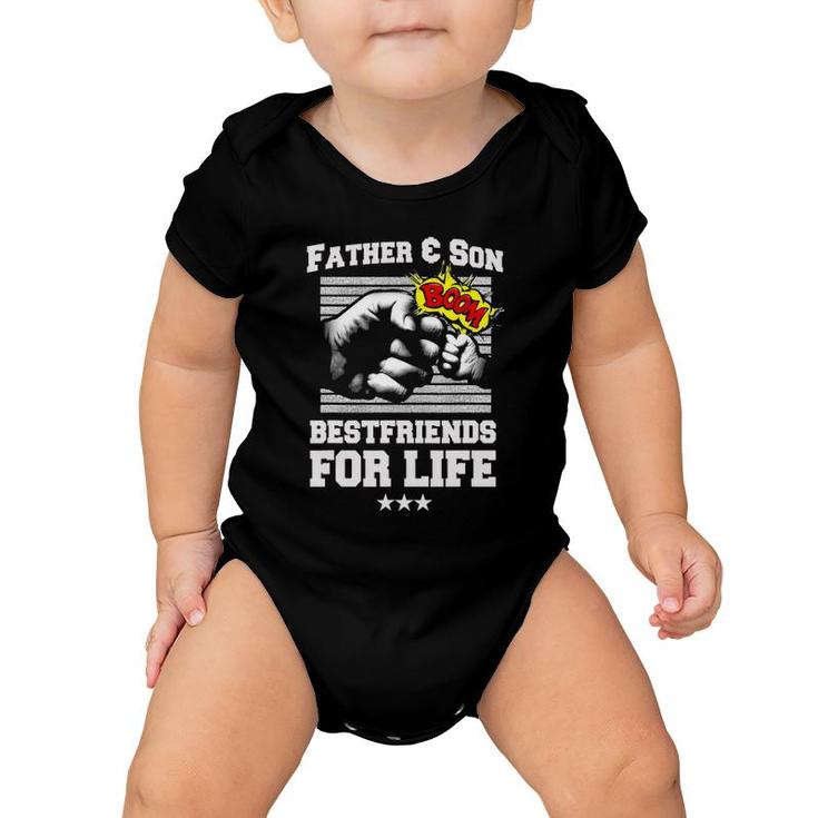 Father Son Fist Bumpfriends Dad Father's Day Family Baby Onesie