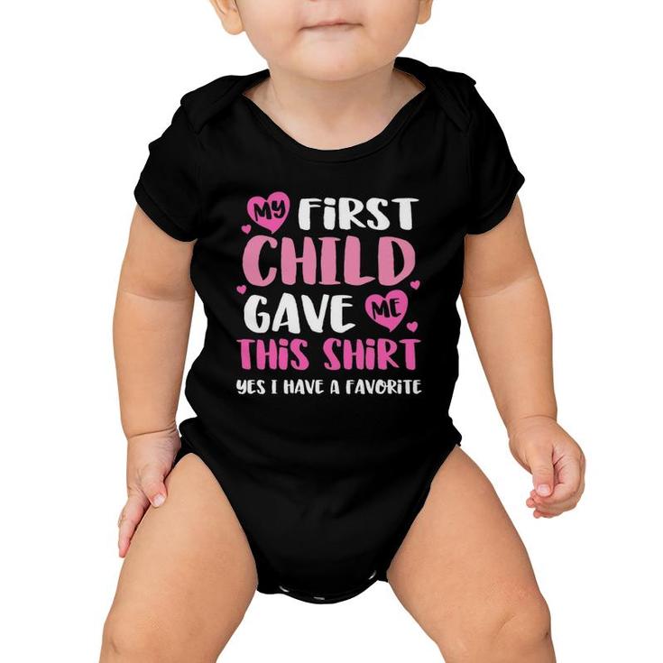 Favorite Child Funny Mothers Day Gift From First Born Baby Onesie