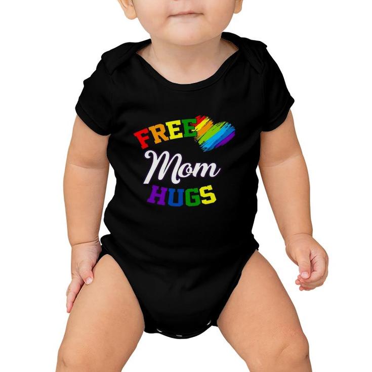 Free Mom Hugs Lgbt Gay Pride Heart Baby Onesie
