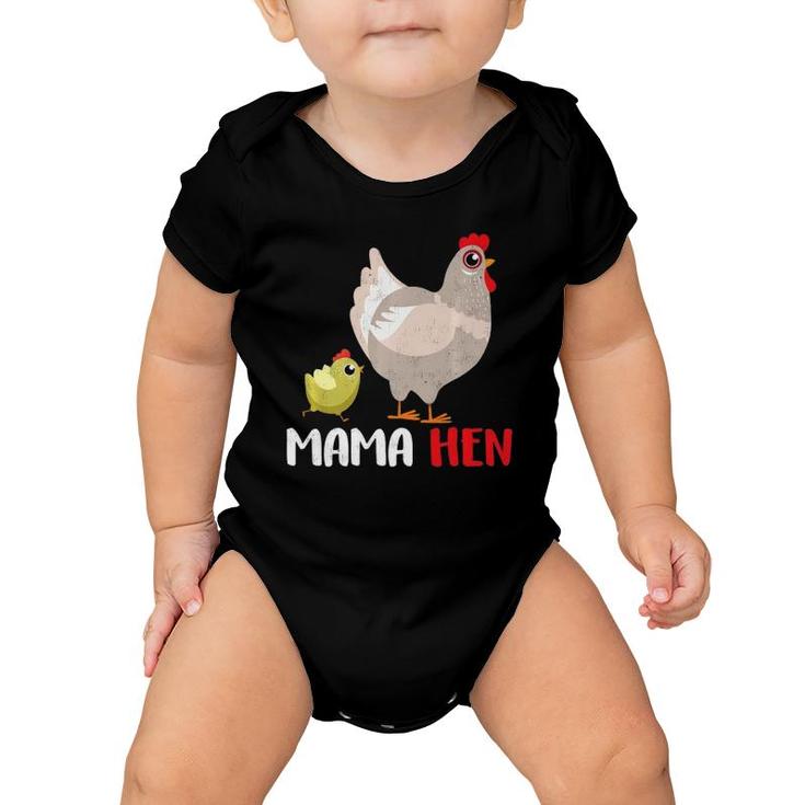 Fun Mother's Day Mama Hen Gift Design Farm Animal  Baby Onesie