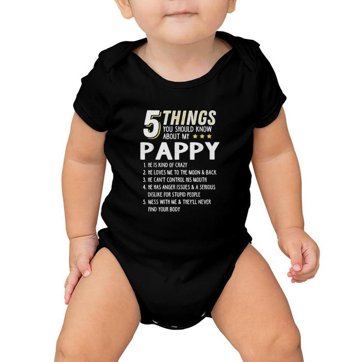 Funny 5 Things Grandpa Baby Onesie