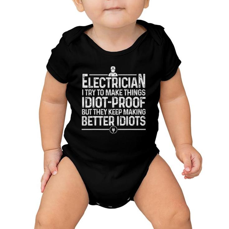 Funny Electrician Art Men Dad Lineman Electronics Engineers Baby Onesie