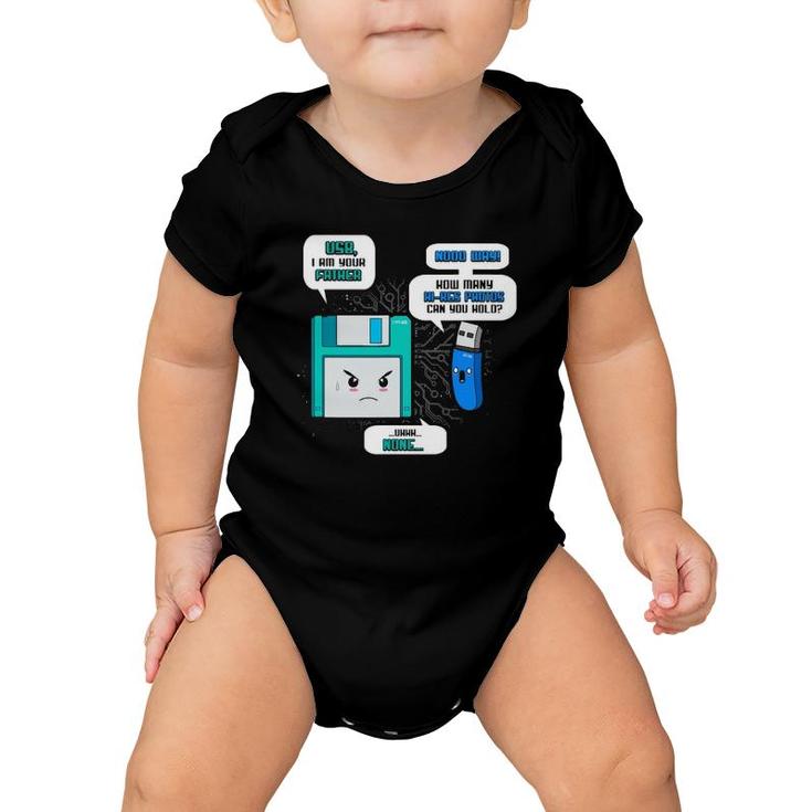 Funny Floppy Usb I Am Your Father Computer Geek Gift Baby Onesie