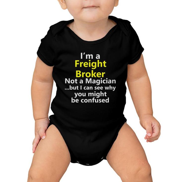 Funny Freight Broker Job Truck Trucker Dad Title Career Gift Baby Onesie