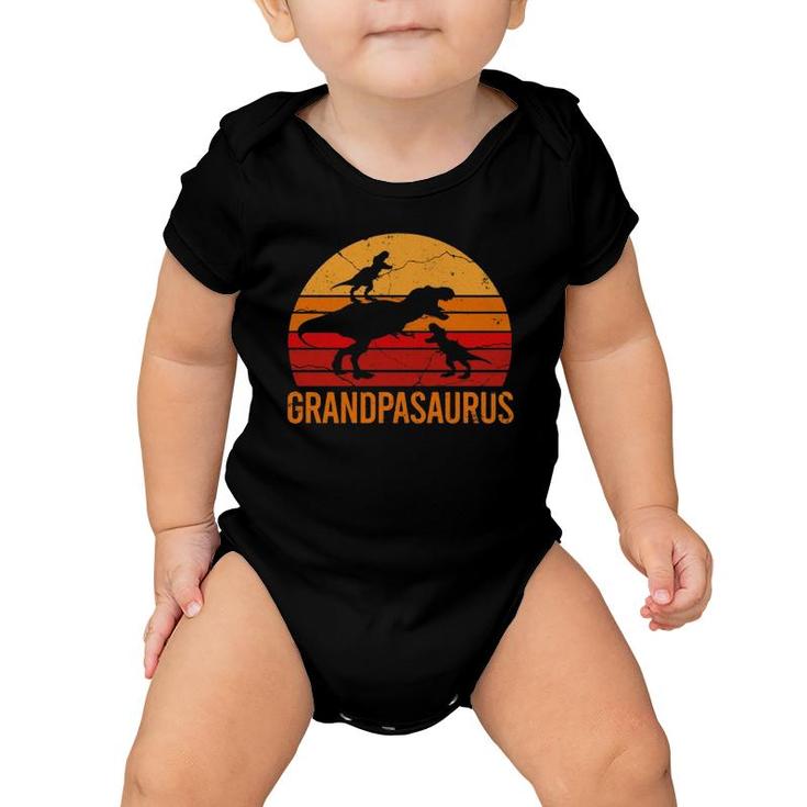 Funny Grandpa Dinosaur Daddy Gift 2 Two Kids Grandpasaurus Baby Onesie