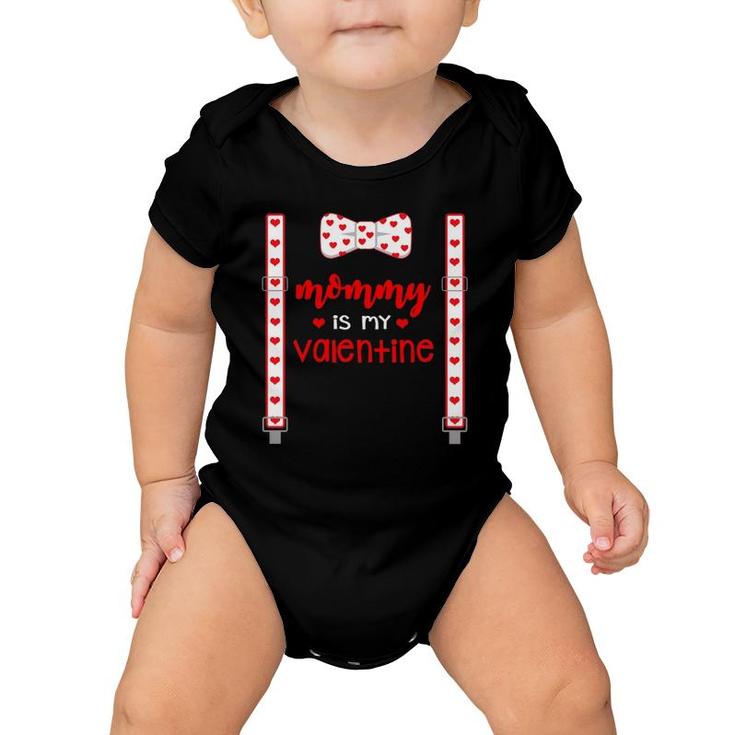 Funny Hearts Bow Tie Costume Mommy Is My Valentine's Day Baby Onesie