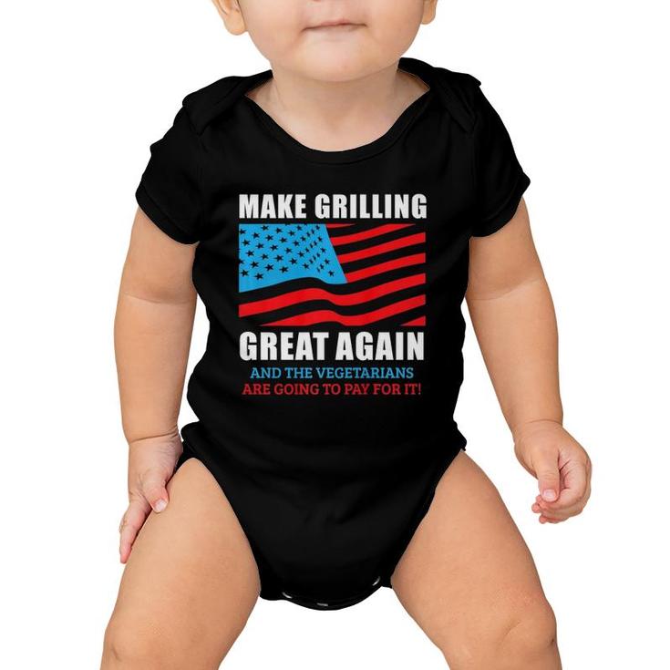 Funny Make Grilling Great Again Pro Trump Bbq Pit Master Dad  Baby Onesie