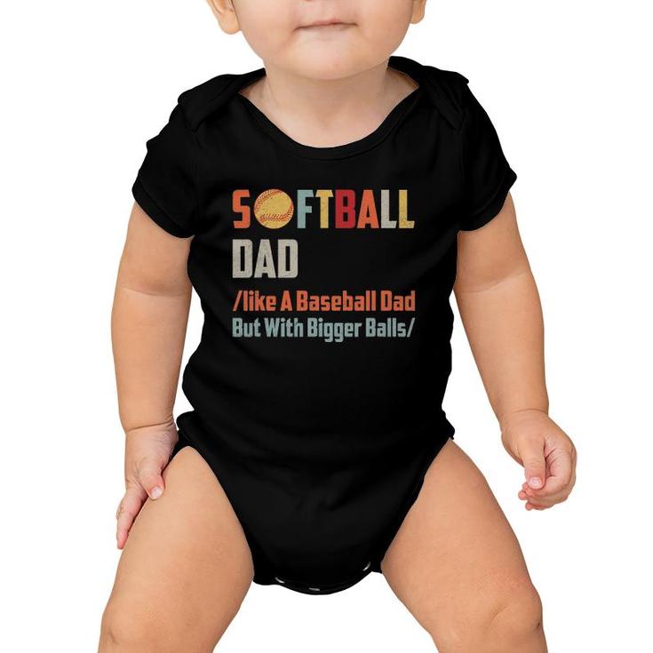 Funny Softball Baseball Dad Baby Onesie