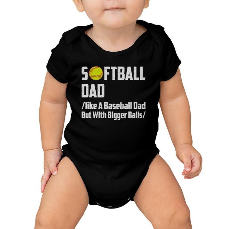 Funny Softball Dad Father's Day Gift Baby Onesie