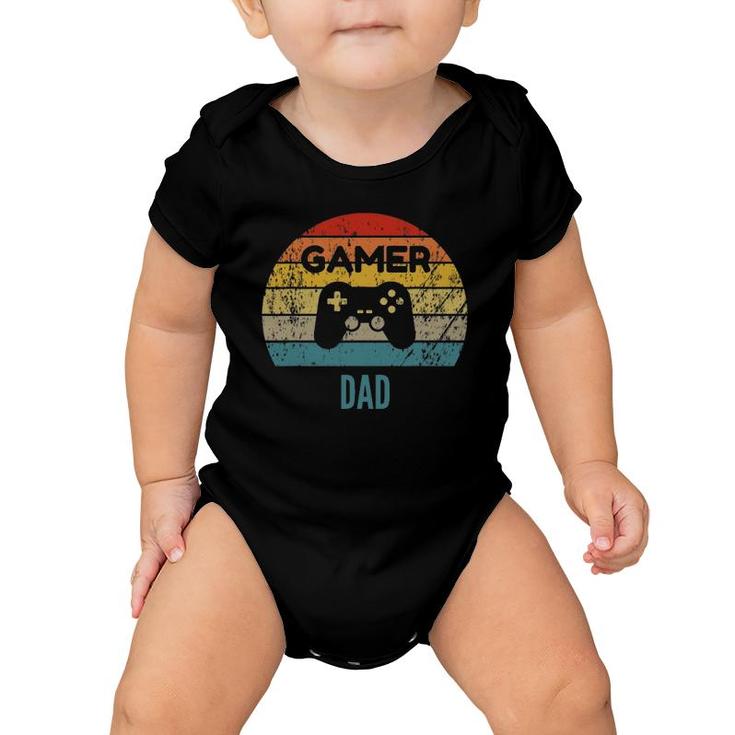Gamer Dad Vintage 60S 70S Console Controller Graphic Baby Onesie