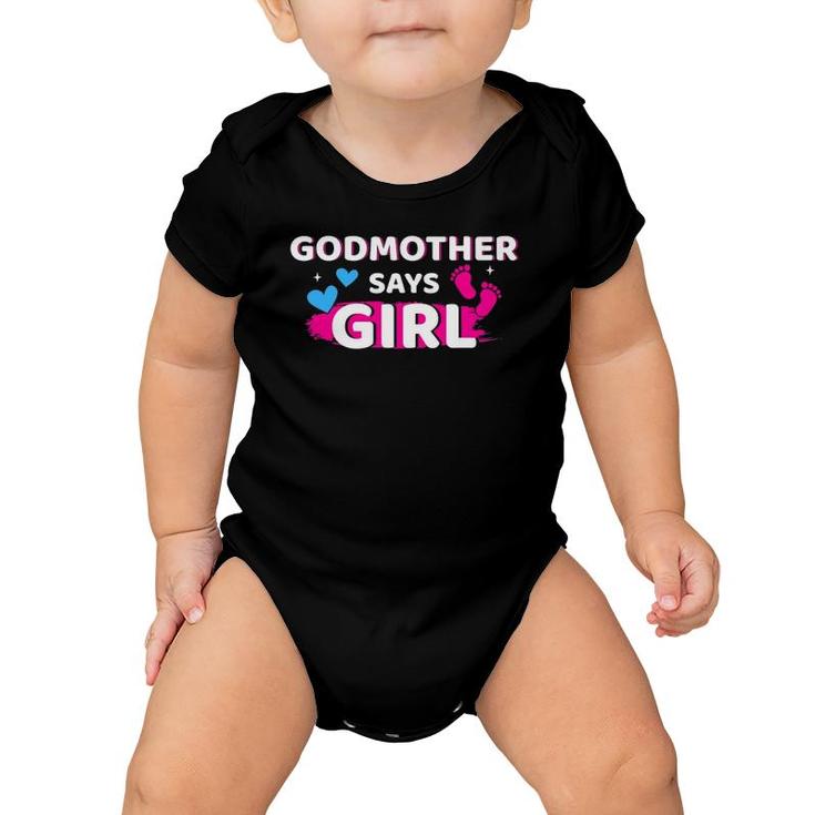 Gender Reveal Godmother Says Girl Matching Family Baby Party Baby Onesie