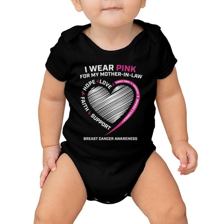 Gifts Wear Pink For My Mother In Law Breast Cancer Awareness Baby Onesie