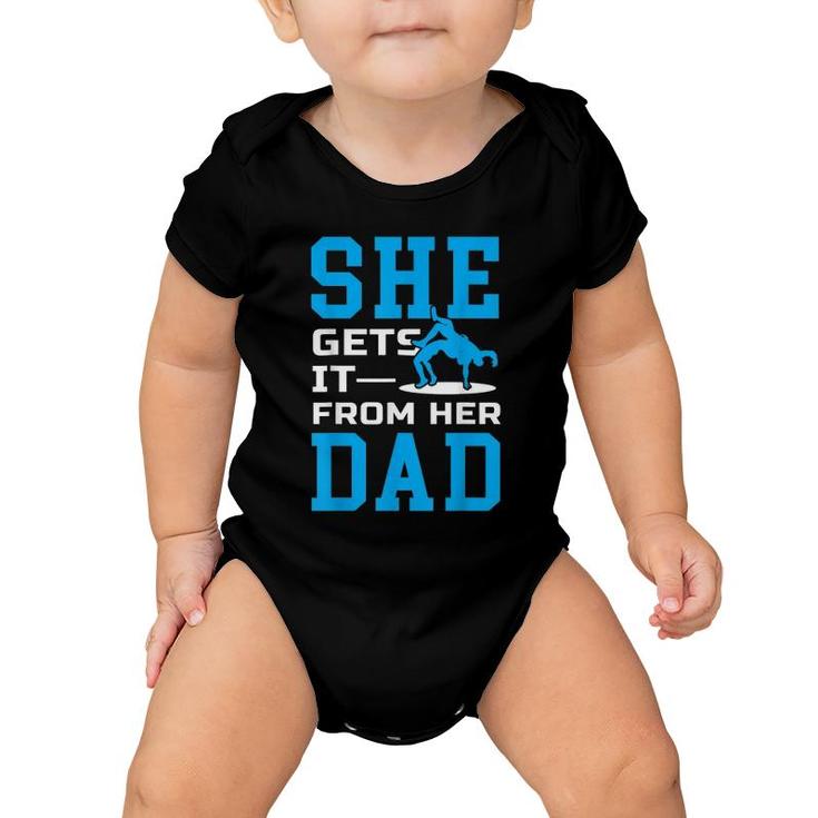 Girls Wrestling Dad Father Wrestler Sports Gift Baby Onesie