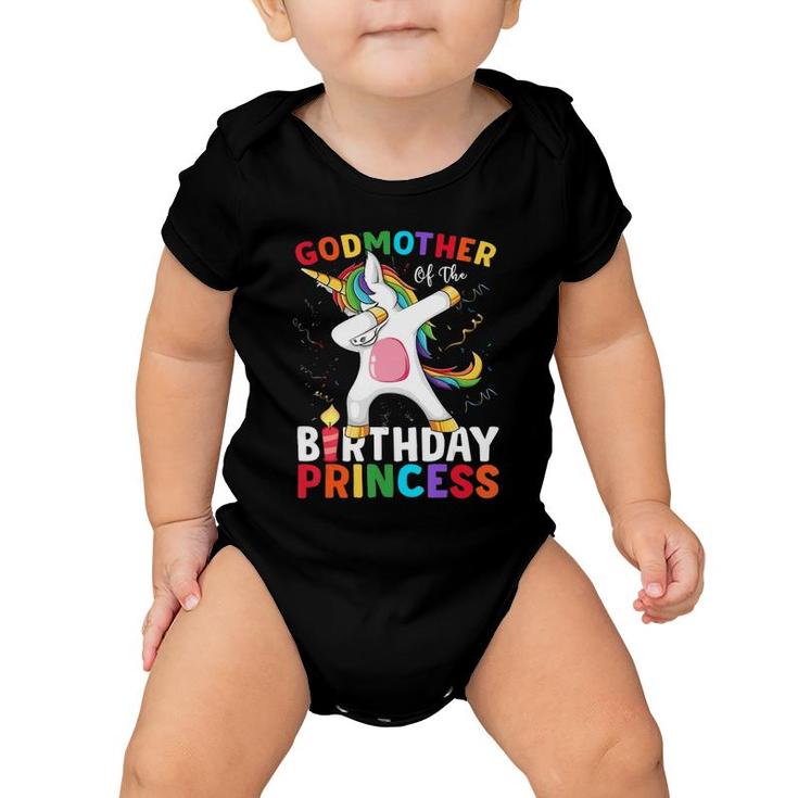 Godmother Of The Birthday Princess Unicorn Dabbing  Baby Onesie