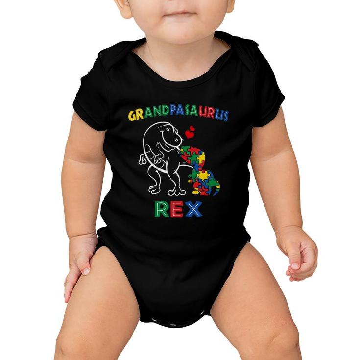 Grandpasaurus Autism Awareness Grandpa Dinosaur Grandfather Baby Onesie