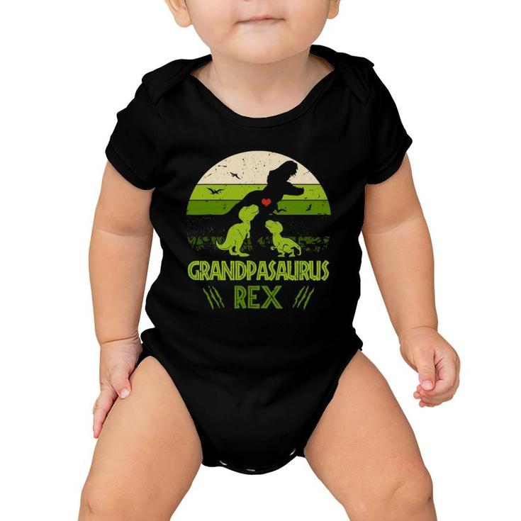 Grandpasaurus Rex 2 Kids Sunsetfor Father's Day Gift Baby Onesie