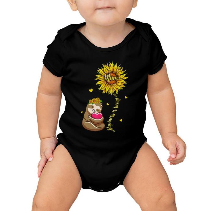 Happiness Is Being A Mimi Sloth Gift Mother's Day Baby Onesie