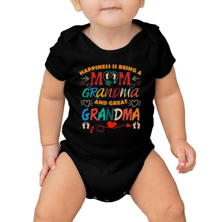 Happiness Is Being A Mom Great Grandma Mother Baby Onesie