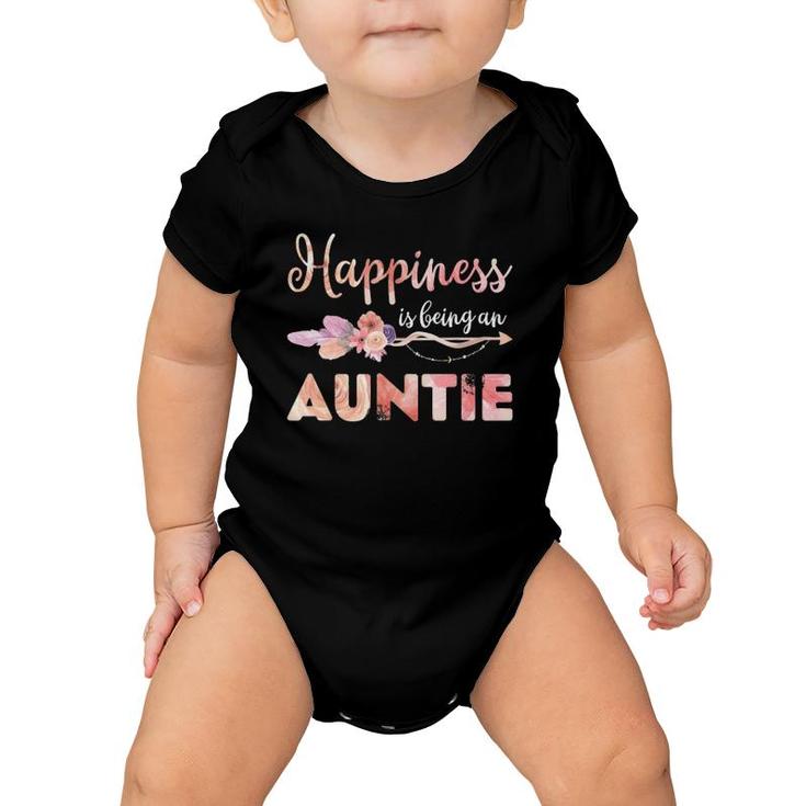 Happiness Is Being An Auntie Floral Mother's Day Gift Aunt Baby Onesie