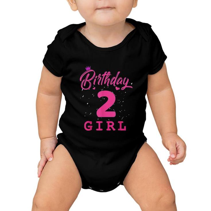 Happy Birthday Pink Girls 2nd Party 2 Years Old Bday Baby Onesie